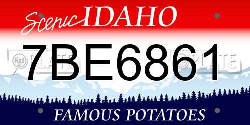 7BE6861 Idaho License Plate