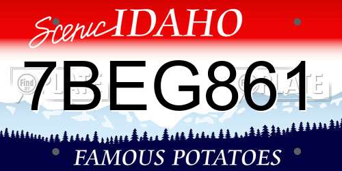 7BEG861 Idaho License Plate