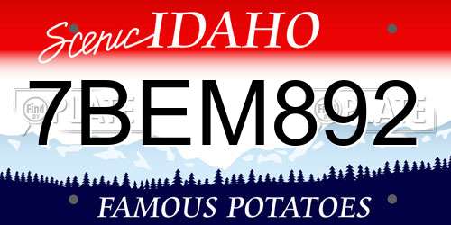 7BEM892 Idaho License Plate