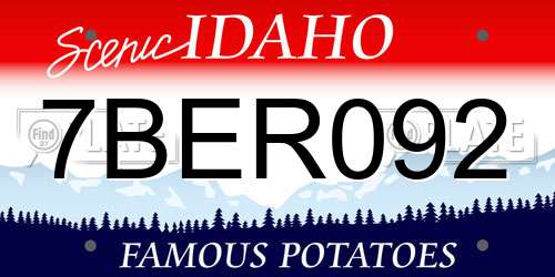 7BER092 Idaho License Plate