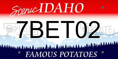 7BET02 Idaho License Plate