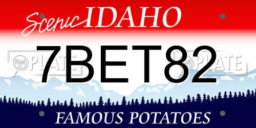 7BET82 Idaho License Plate