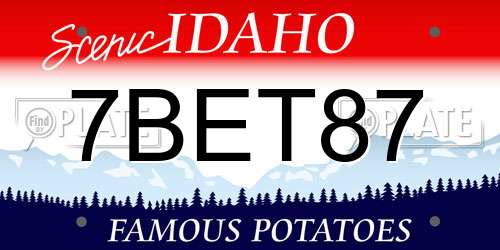 7BET87 Idaho License Plate