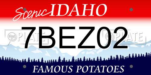 7BEZ02 Idaho License Plate