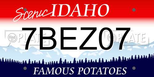 7BEZ07 Idaho License Plate