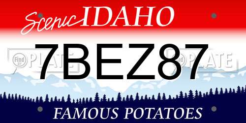 7BEZ87 Idaho License Plate