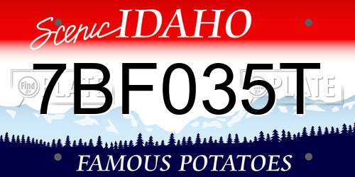 7BF035T Idaho License Plate