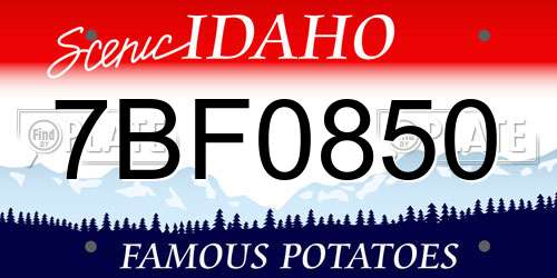 7BF0850 Idaho License Plate