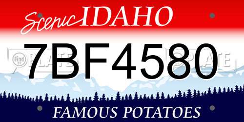 7BF4580 Idaho License Plate