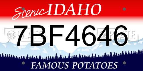 7BF4646 Idaho License Plate