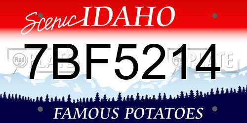 7BF5214 Idaho License Plate