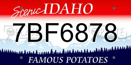 7BF6878 Idaho License Plate