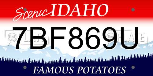 7BF869U Idaho License Plate