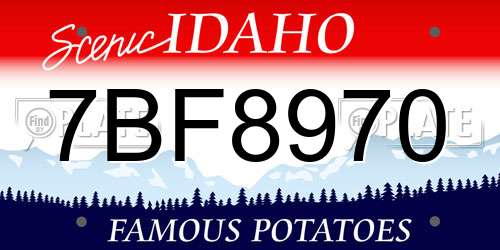 7BF8970 Idaho License Plate