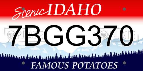 7BGG370 Idaho License Plate
