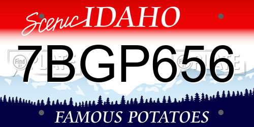 7BGP656 Idaho License Plate