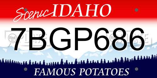 7BGP686 Idaho License Plate