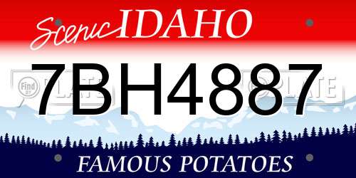 7BH4887 Idaho License Plate