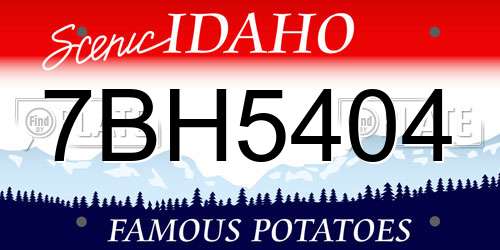 7BH5404 Idaho License Plate