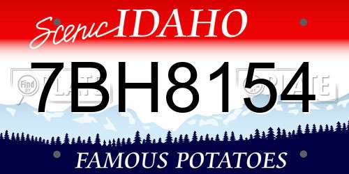 7BH8154 Idaho License Plate
