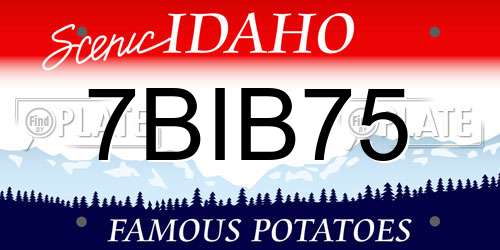 7BIB75 Idaho License Plate