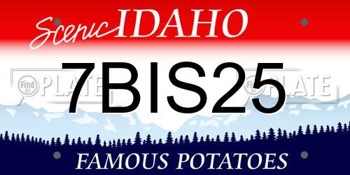 7BIS25 Idaho License Plate