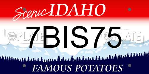 7BIS75 Idaho License Plate