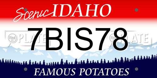7BIS78 Idaho License Plate