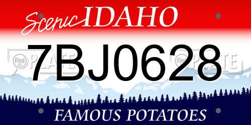 7BJ0628 Idaho License Plate