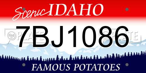 7BJ1086 Idaho License Plate