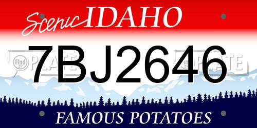 7BJ2646 Idaho License Plate