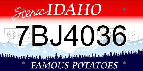 7BJ4036 Idaho License Plate