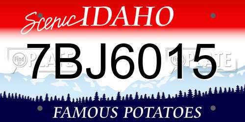 7BJ6015 Idaho License Plate