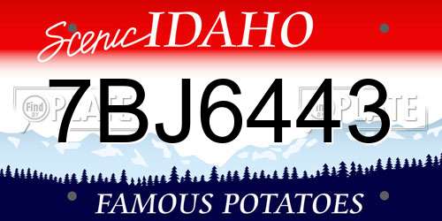 7BJ6443 Idaho License Plate