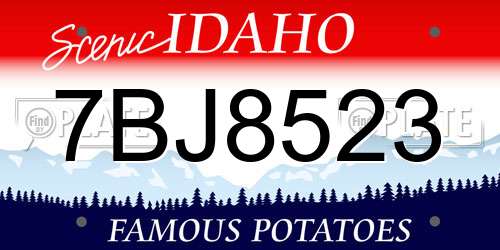 7BJ8523 Idaho License Plate