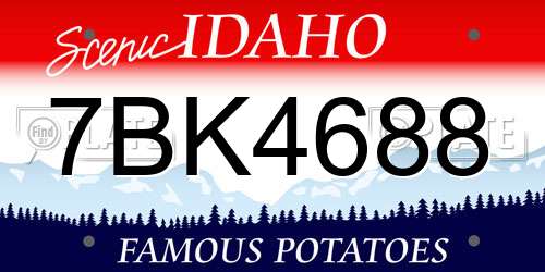 7BK4688 Idaho License Plate