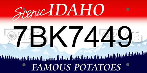 7BK7449 Idaho License Plate