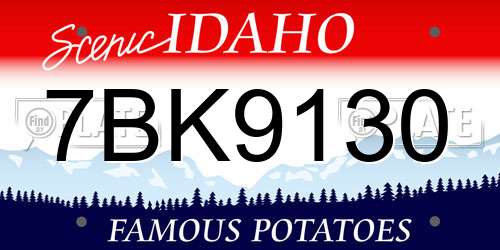 7BK9130 Idaho License Plate