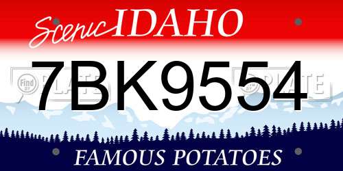 7BK9554 Idaho License Plate