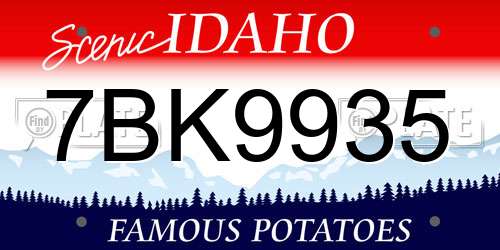 7BK9935 Idaho License Plate