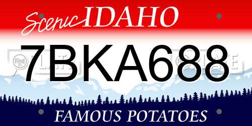 7BKA688 Idaho License Plate