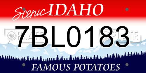 7BL0183 Idaho License Plate
