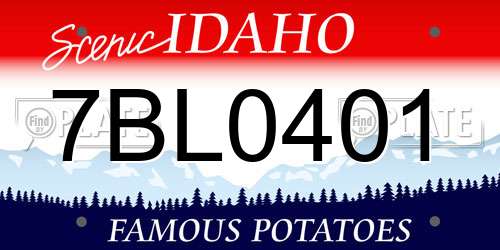 7BL0401 Idaho License Plate