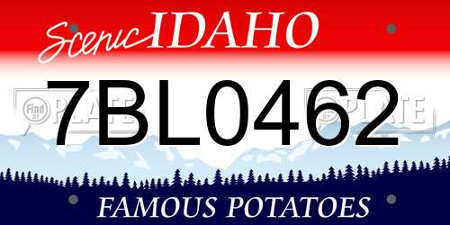7BL0462 Idaho License Plate