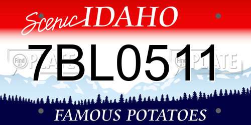 7BL0511 Idaho License Plate