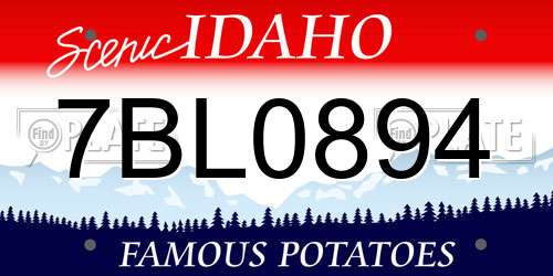 7BL0894 Idaho License Plate