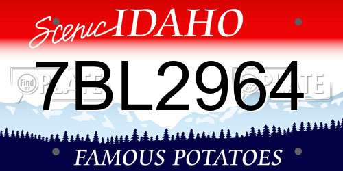 7BL2964 Idaho License Plate