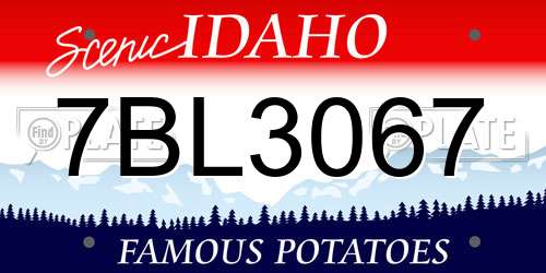 7BL3067 Idaho License Plate
