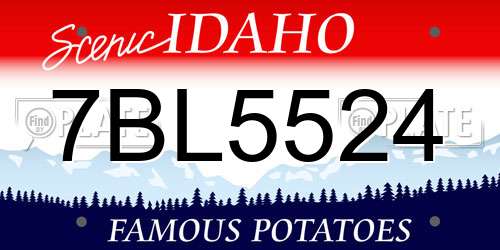 7BL5524 Idaho License Plate