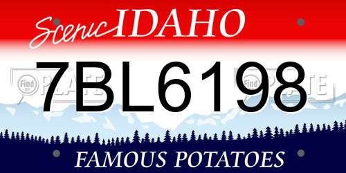 7BL6198 Idaho License Plate